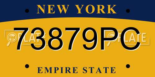 73879PC New York License Plate