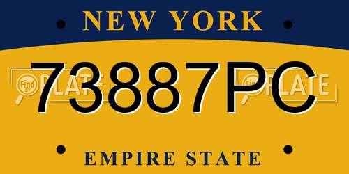 73887PC New York License Plate
