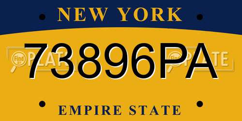 73896PA New York License Plate