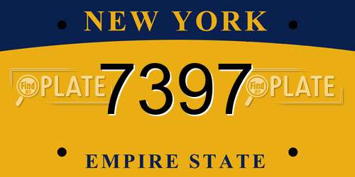 7397 New York License Plate