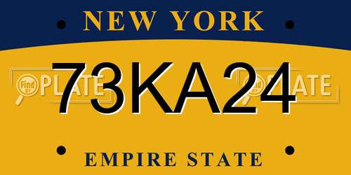 73KA24 New York License Plate