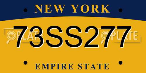 73SS277 New York License Plate