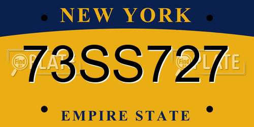 73SS727 New York License Plate