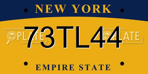 73TL44 New York License Plate