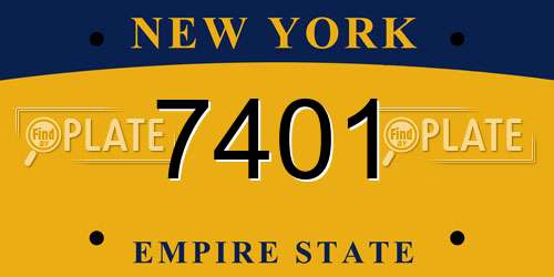 7401 New York License Plate