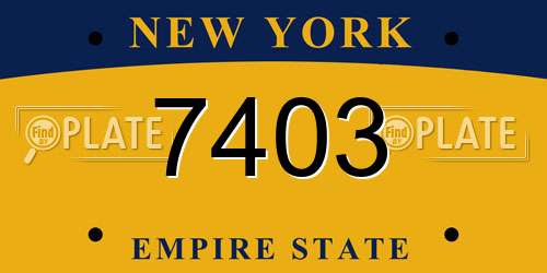 7403 New York License Plate