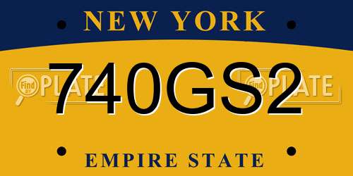 740GS2 New York License Plate