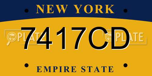 7417CD New York License Plate