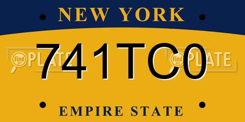741TC0 New York License Plate