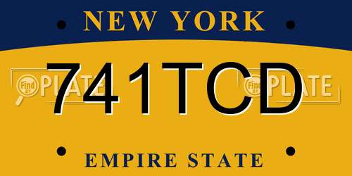 741TCD New York License Plate