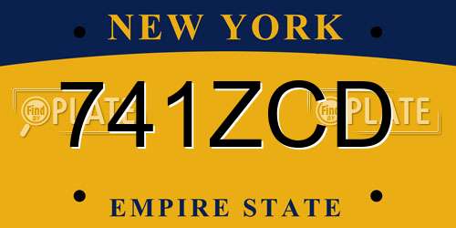 741ZCD New York License Plate