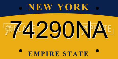 74290NA New York License Plate