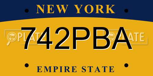 742PBA New York License Plate