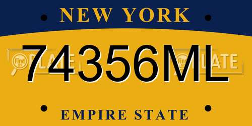 74356ML New York License Plate