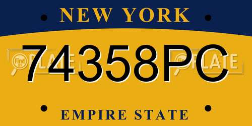74358PC New York License Plate