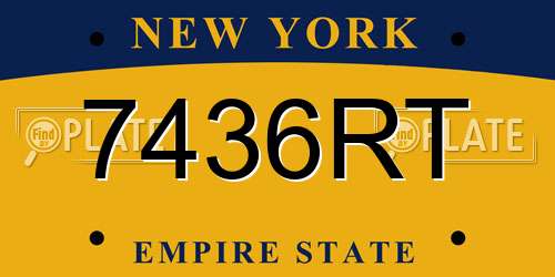 7436RT New York License Plate