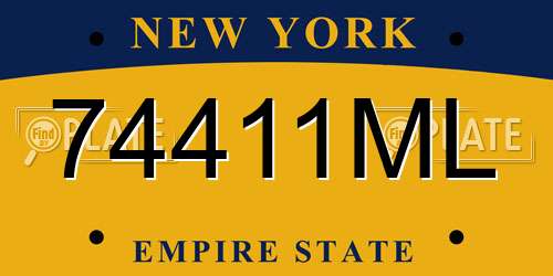 74411ML New York License Plate