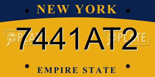 7441AT2 New York License Plate