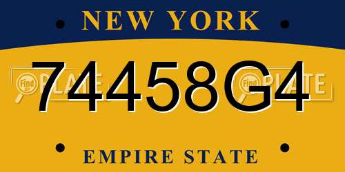 74458G4 New York License Plate