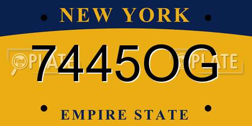 7445OG New York License Plate