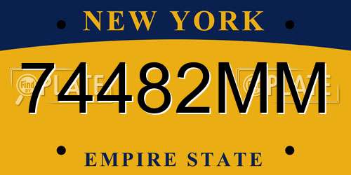 74482MM New York License Plate