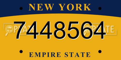 7448564 New York License Plate