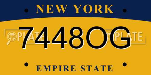 7448OG New York License Plate
