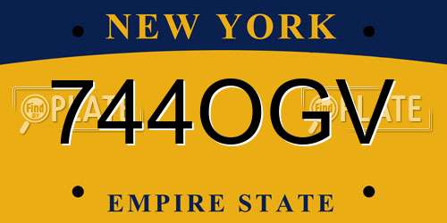 744OGV New York License Plate