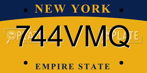 744VMQ New York License Plate