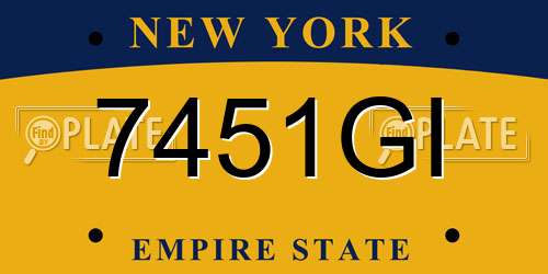 7451GI New York License Plate