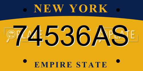 74536AS New York License Plate