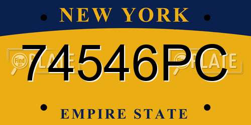 74546PC New York License Plate