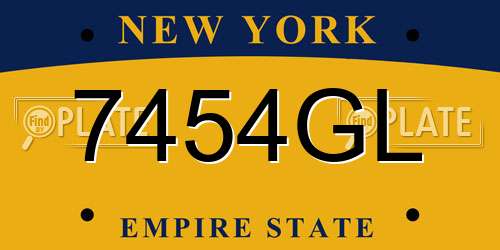 7454GL New York License Plate