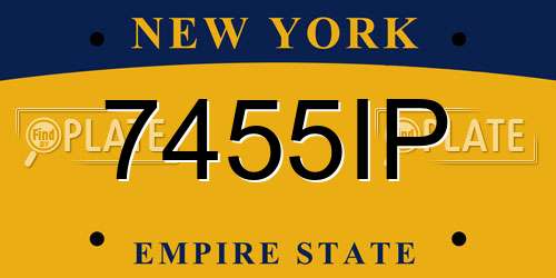 7455IP New York License Plate