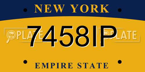 7458IP New York License Plate