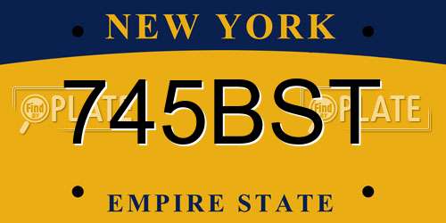 745BST New York License Plate