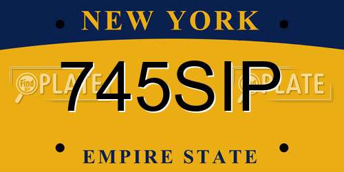 745SIP New York License Plate