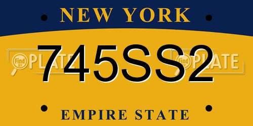 745SS2 New York License Plate