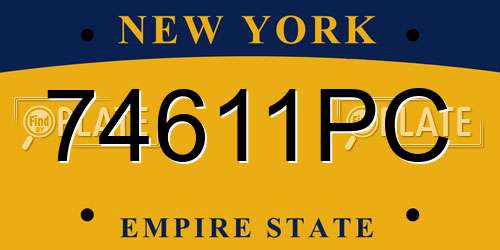 74611PC New York License Plate
