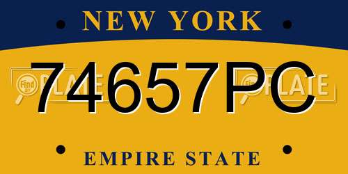 74657PC New York License Plate