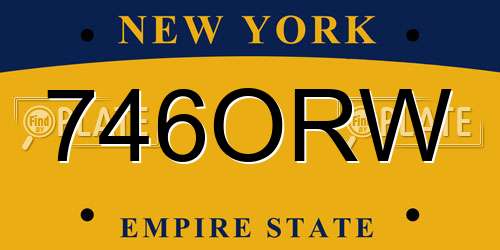 746ORW New York License Plate