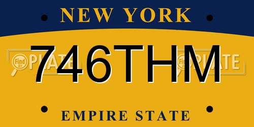 746THM New York License Plate