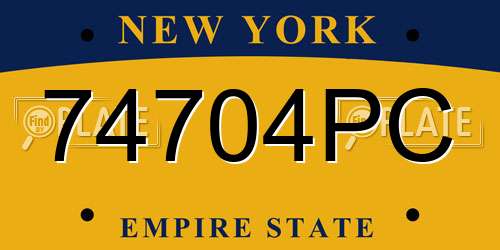 74704PC New York License Plate