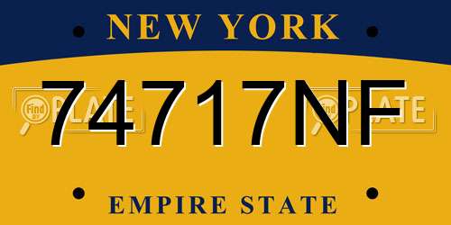 74717NF New York License Plate