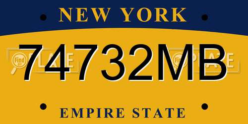 74732MB New York License Plate