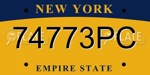 74773PC New York License Plate