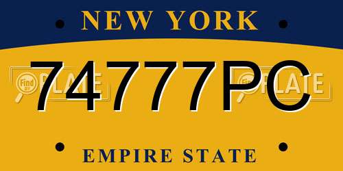 74777PC New York License Plate