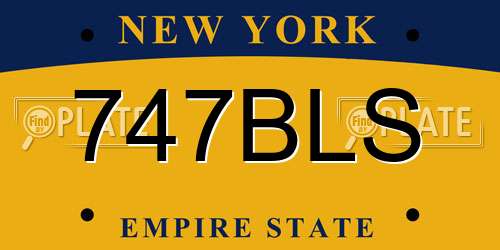 747BLS New York License Plate