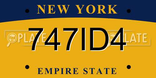 747ID4 New York License Plate