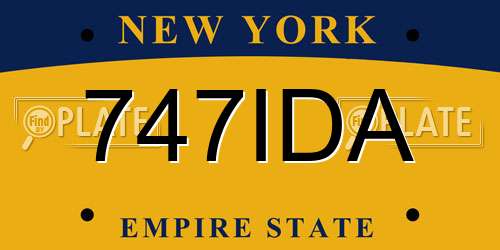 747IDA New York License Plate